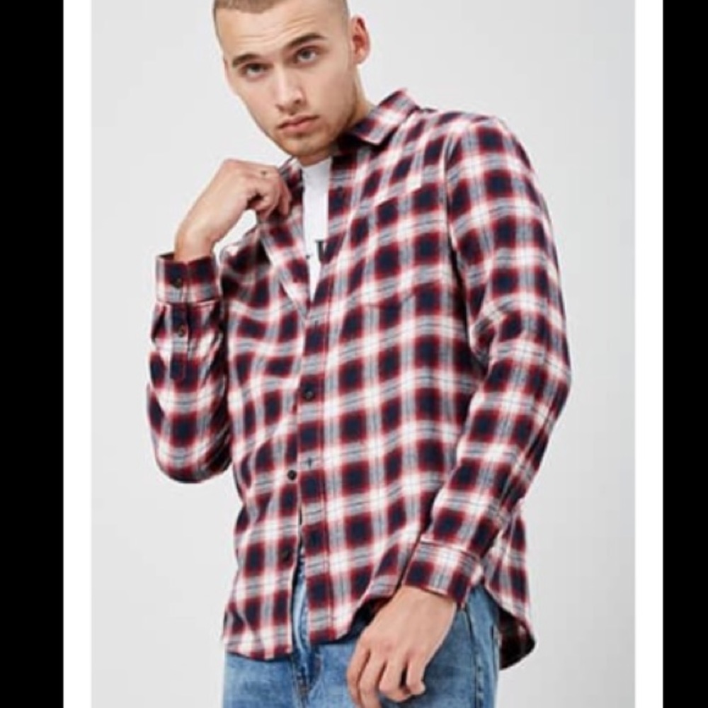 Forever21 men’s navy and red flannel